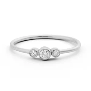 0.14CTW Three Stone Round Brilliant Cut Lab Grown Diamond Ring