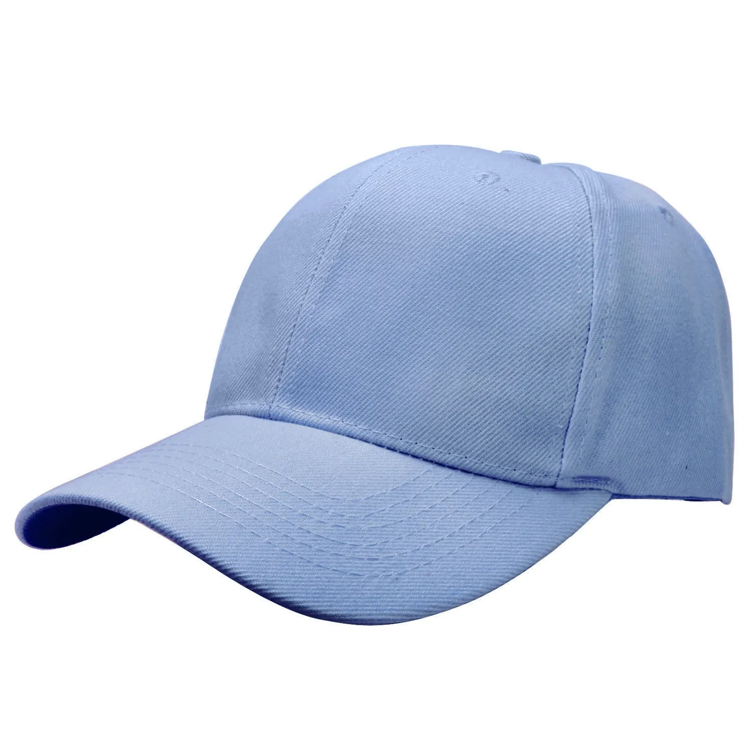 144-Pack Baseball Dad Cap Velcro Strap Adjustable Size - Sky Blue