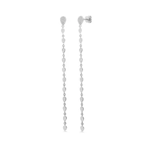 14k White Gold Diamond Drop Earrings