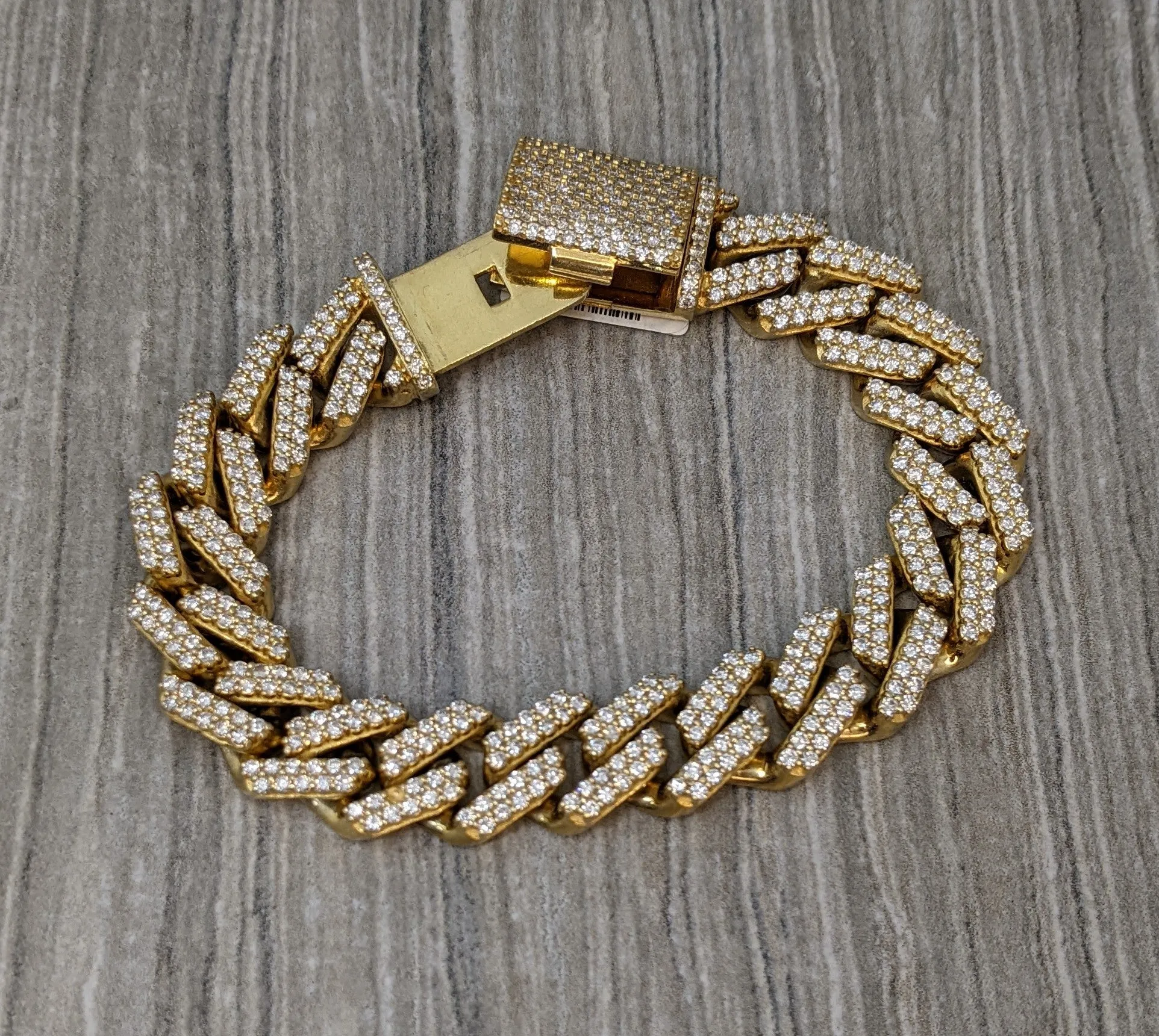 14k Yellow Gold 11ctw Diamond Cuban Link Bracelet