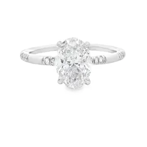 1.50ct 14k White Gold Oval Cut Lab Grown Diamond Engagement Ring