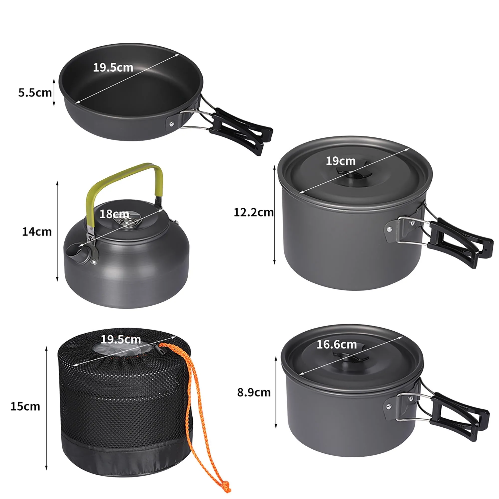 16 Piece Camping Cookware Set