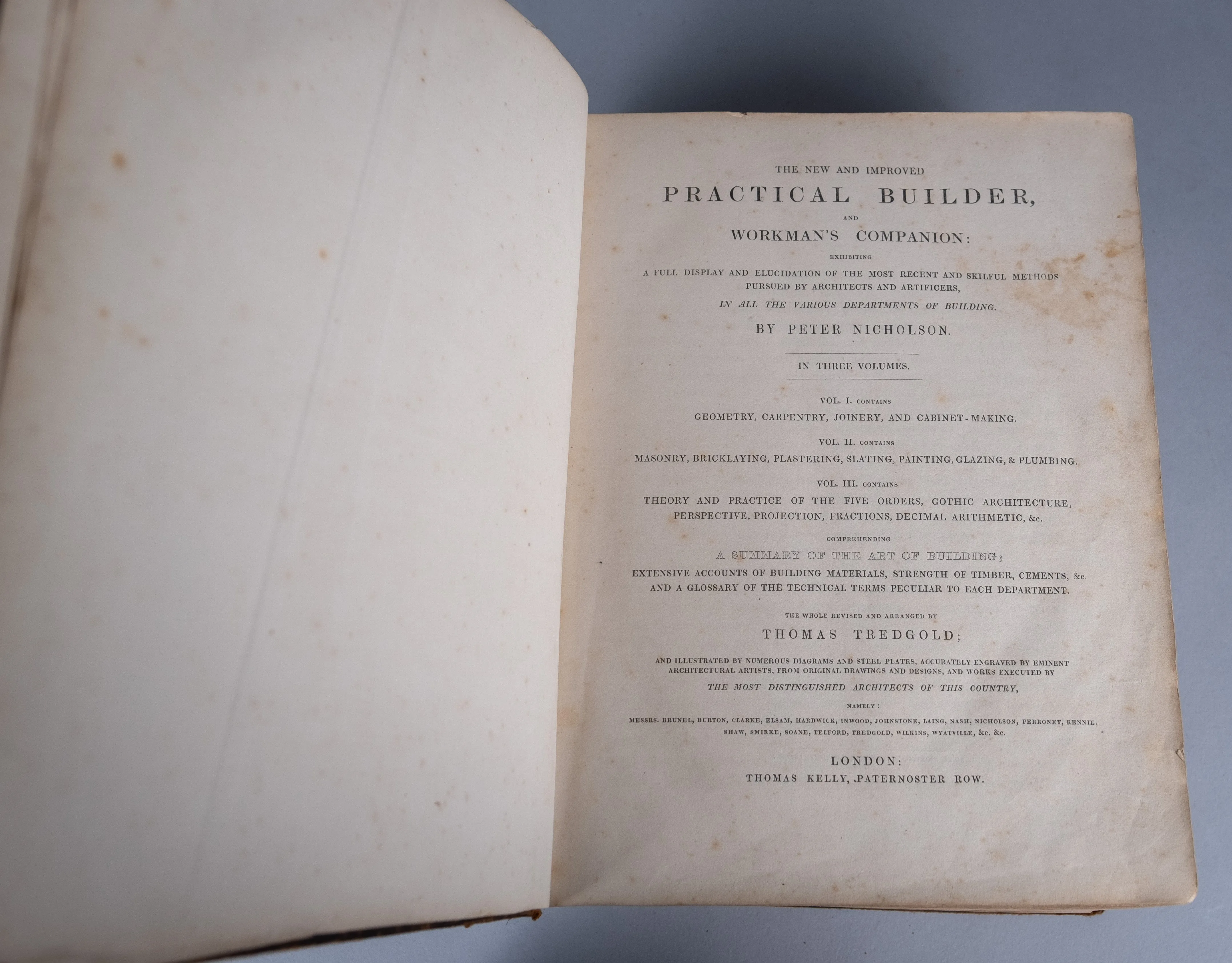 1848 The New And Improved Practical Builder by Peter Nicholson.