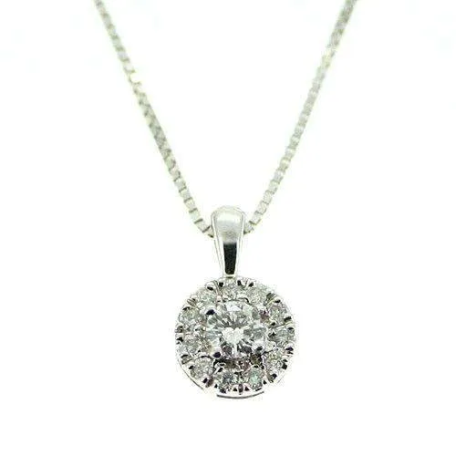 18ct White Gold Round Diamond Pendant P1875W