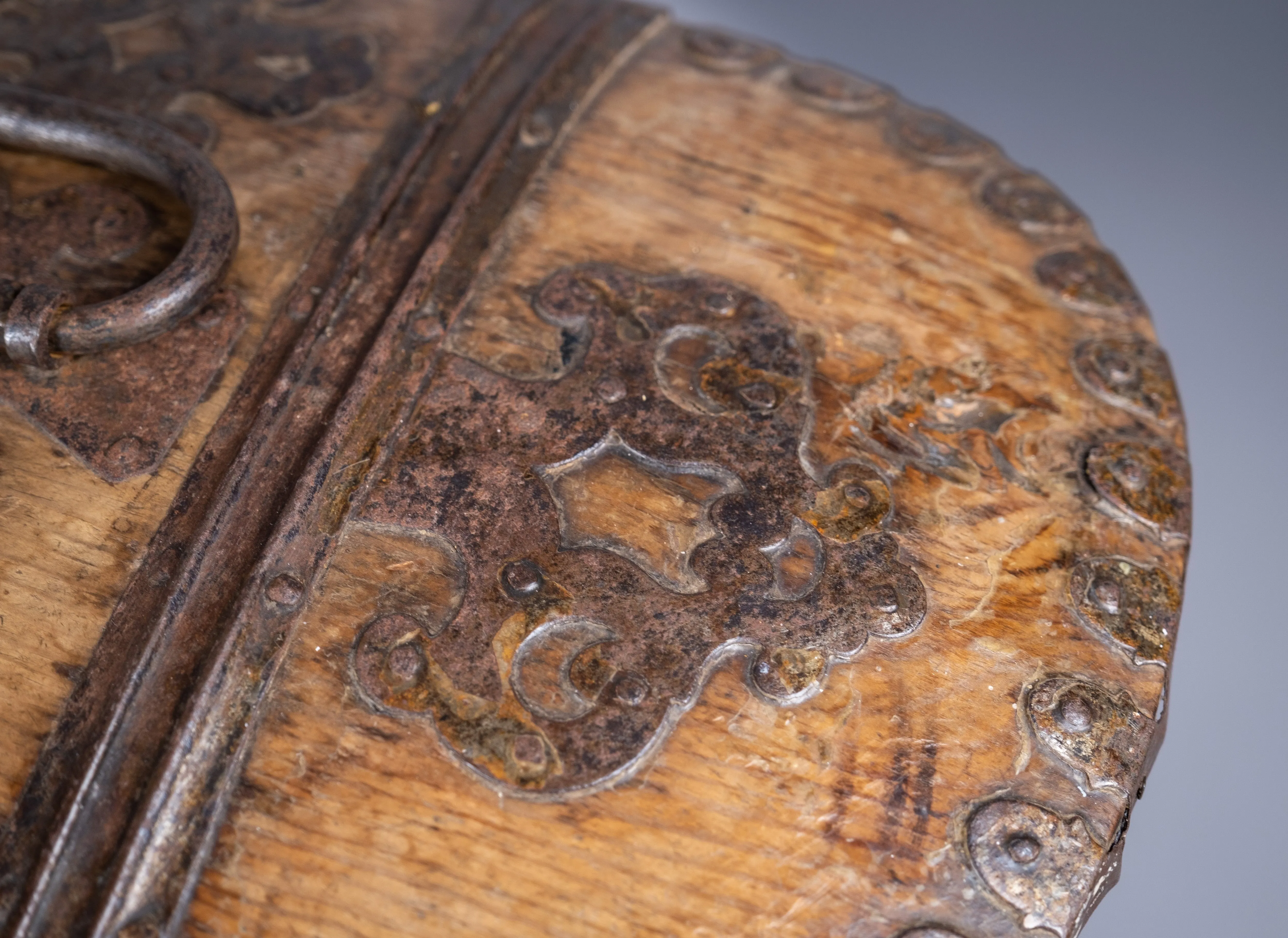 18th Century Swedish Bentwood Pine & Iron Strong Box