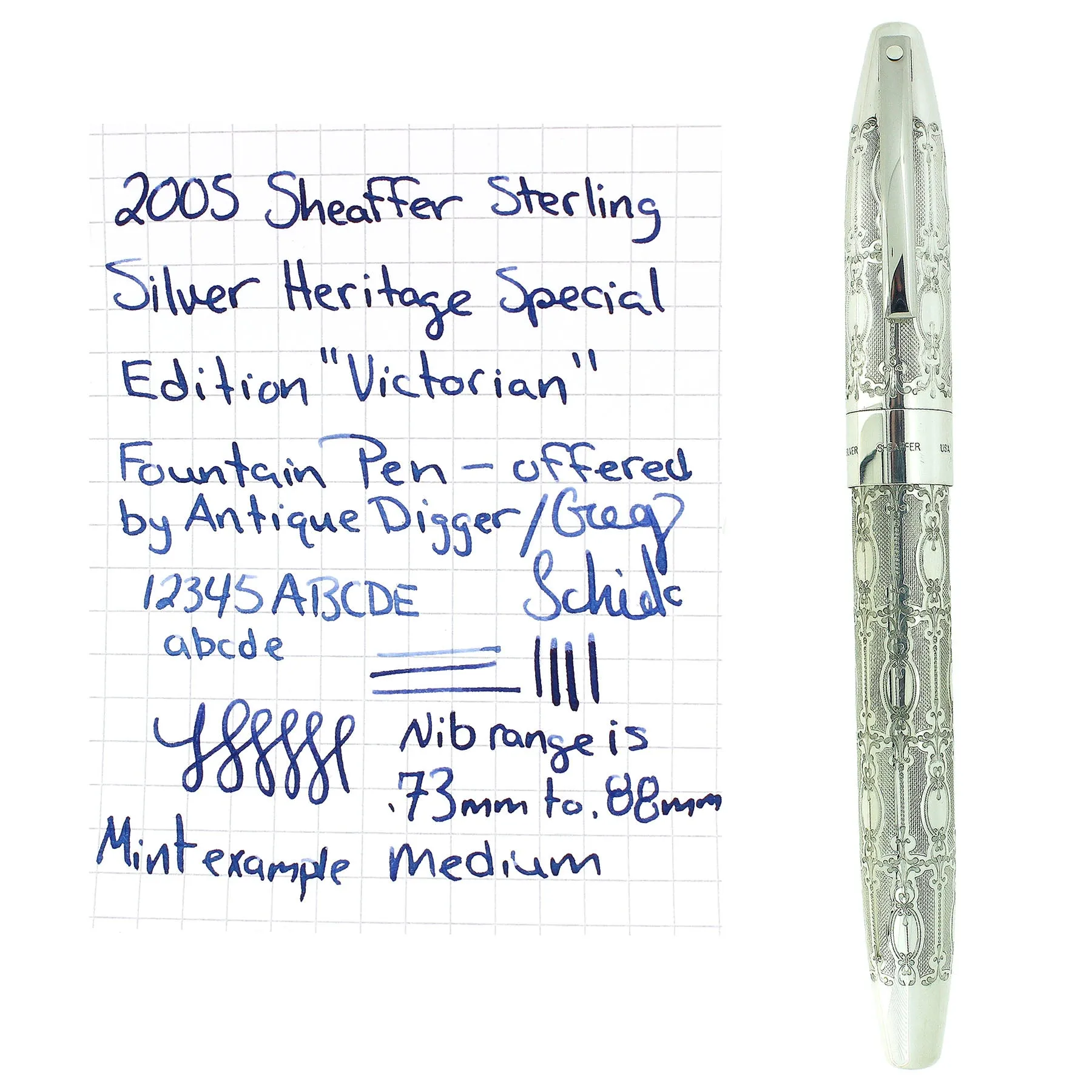 2005 SHEAFFER LEGACY HERITAGE VICTORIAN SPECIAL EDITION STERLING FOUNTAIN PEN