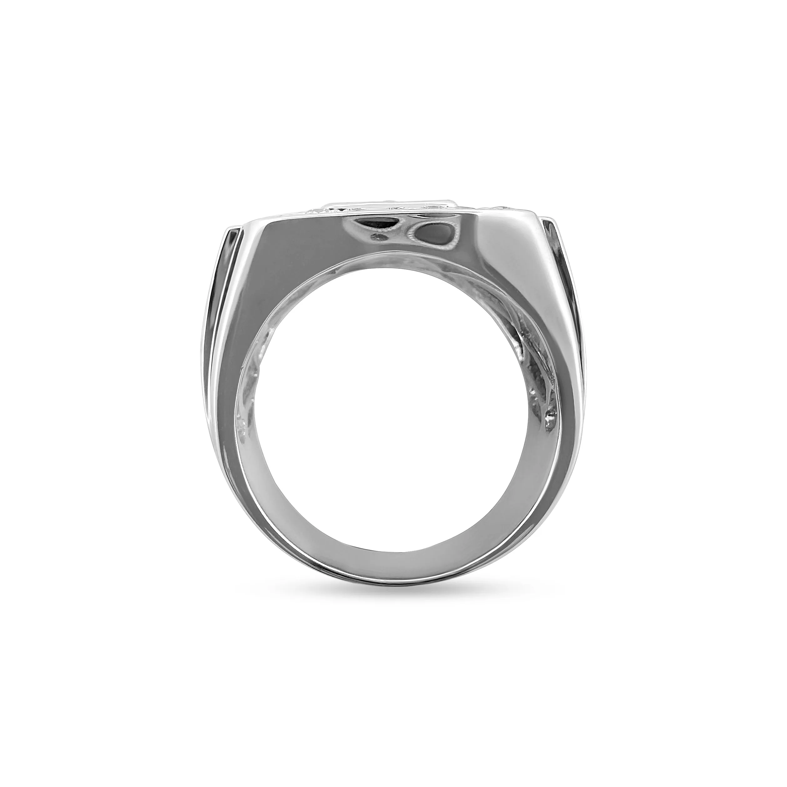 3.32ctw Round Brilliant Diamond Pavé Men's Ring in 14k White Gold