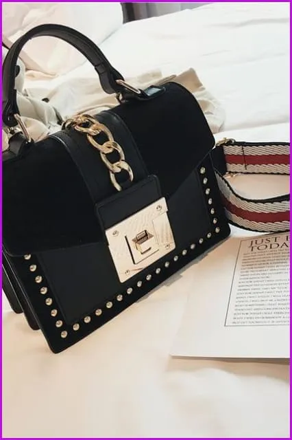 4 Colors Rivet Chain PU Lady Handbag/Cross Body Bag F105