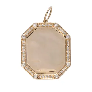 .45ct Diamond 14K Yellow Gold Rectangular Octagon Pendant