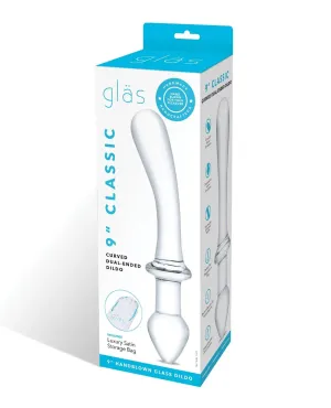 9 Inch Classic Curved Dual-Ended Dildo - Clear