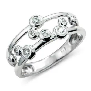 9ct White Gold Ring with Diamonds - MM1T89WD