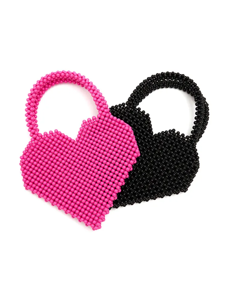 A-1544 Heart Bead Mini Tote Bag