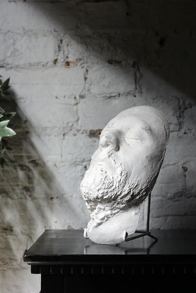 A Good 20thC Plaster Death Mask of a Bearded Gentleman