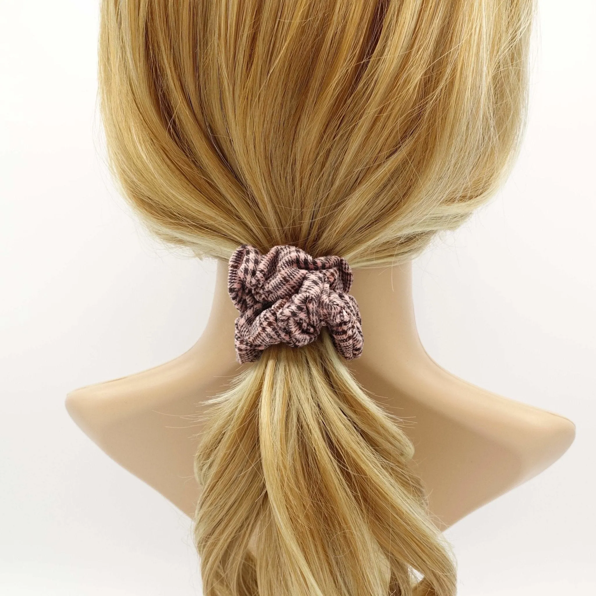 a set of 5 Suede plaid check scrunchies Autumn Winter Hair scrunchy women hair accessories