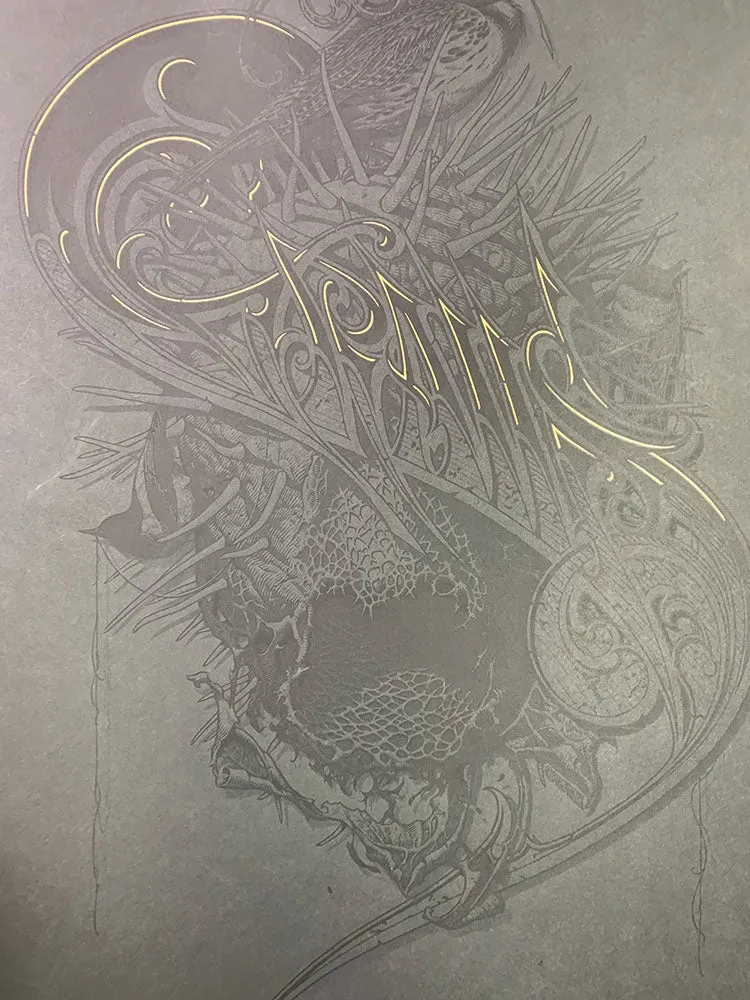 Aaron Horkey: Grails Black / Grey Test Print