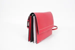 Accordion Flap Bag-CRIMSON-