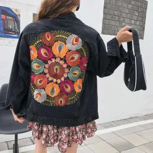 Adhira Gorgeous Embroidered Oversize Denim Jacket