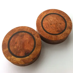 Amboyna Burl Plugs with Ebony Inlay in 1 3/4” from Aesthetics