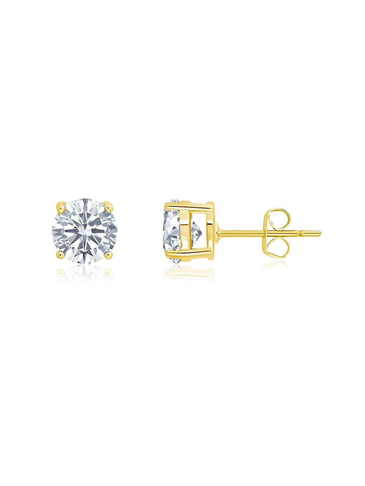 April Birthstone Stud Earrings in 18KT Yellow Gold Finish