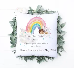 Baby Girl Rainbow Birth Cushion