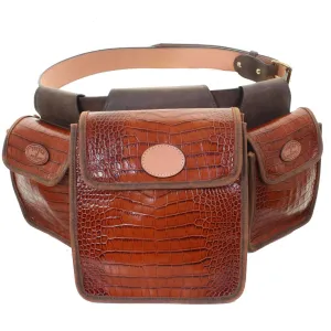 BB27 - Cognac Africana Gator Print Bird Bag