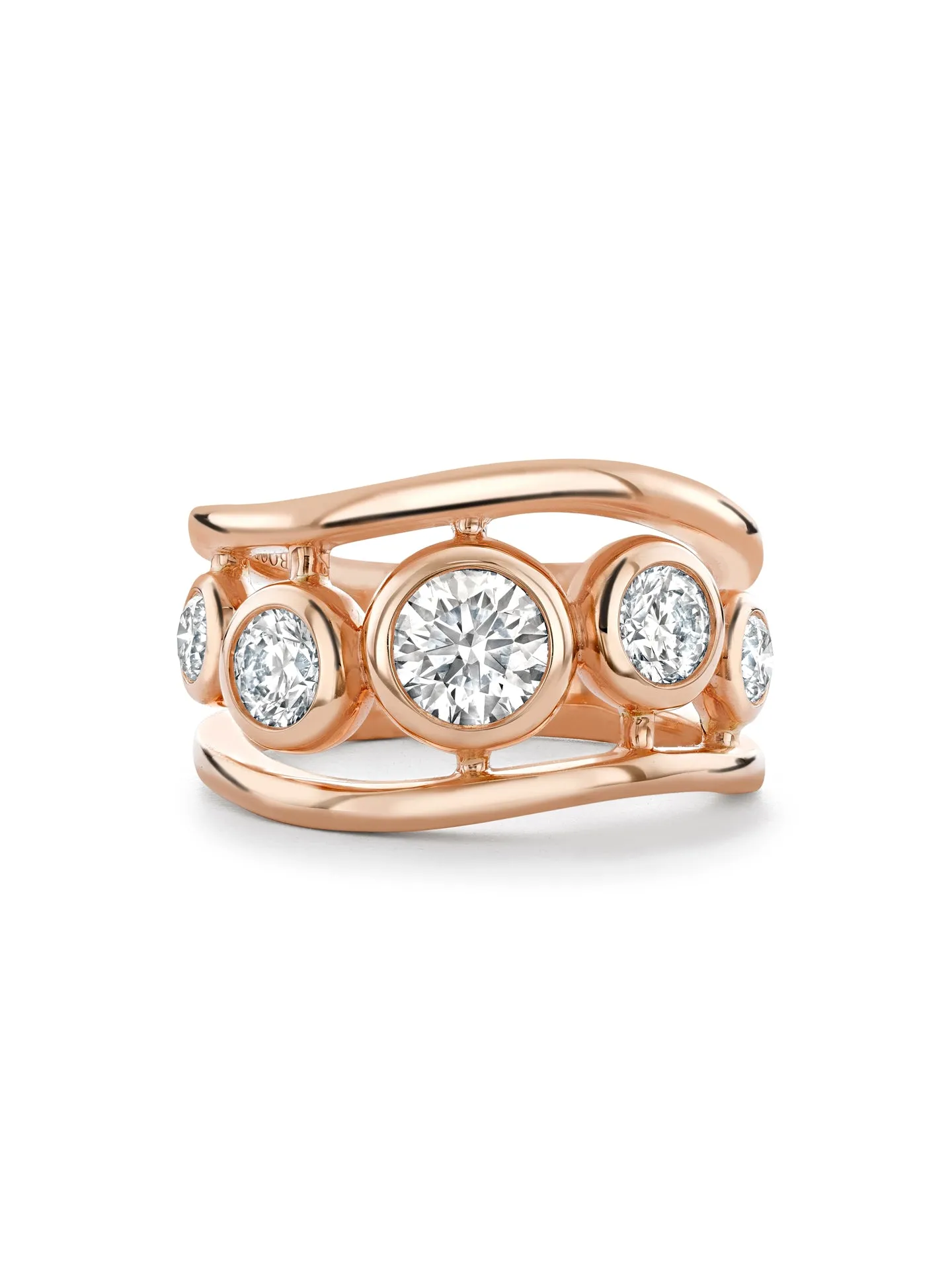 Beach Diamond Rose Gold Ring