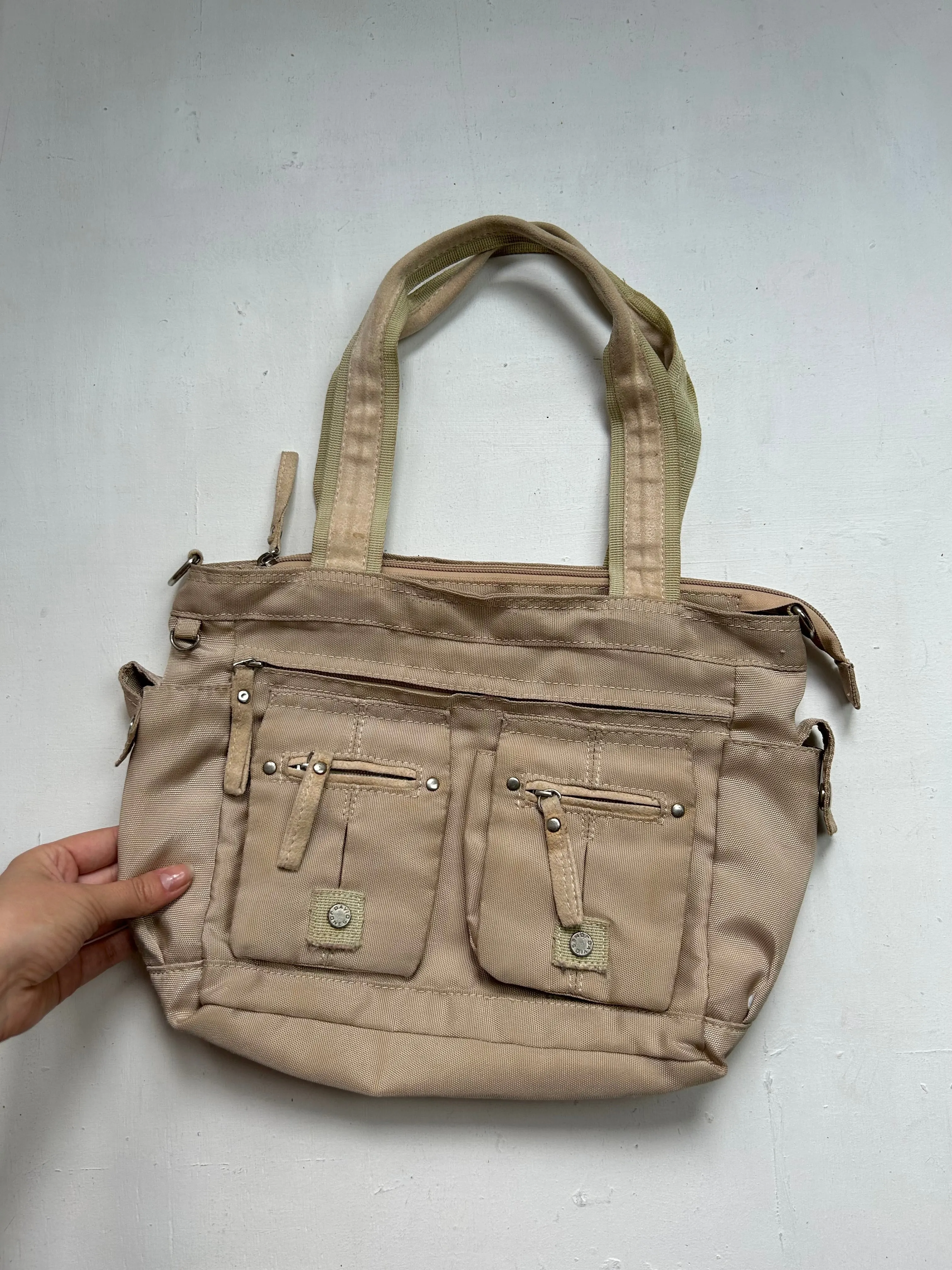 Beige medium uni shoulder bag