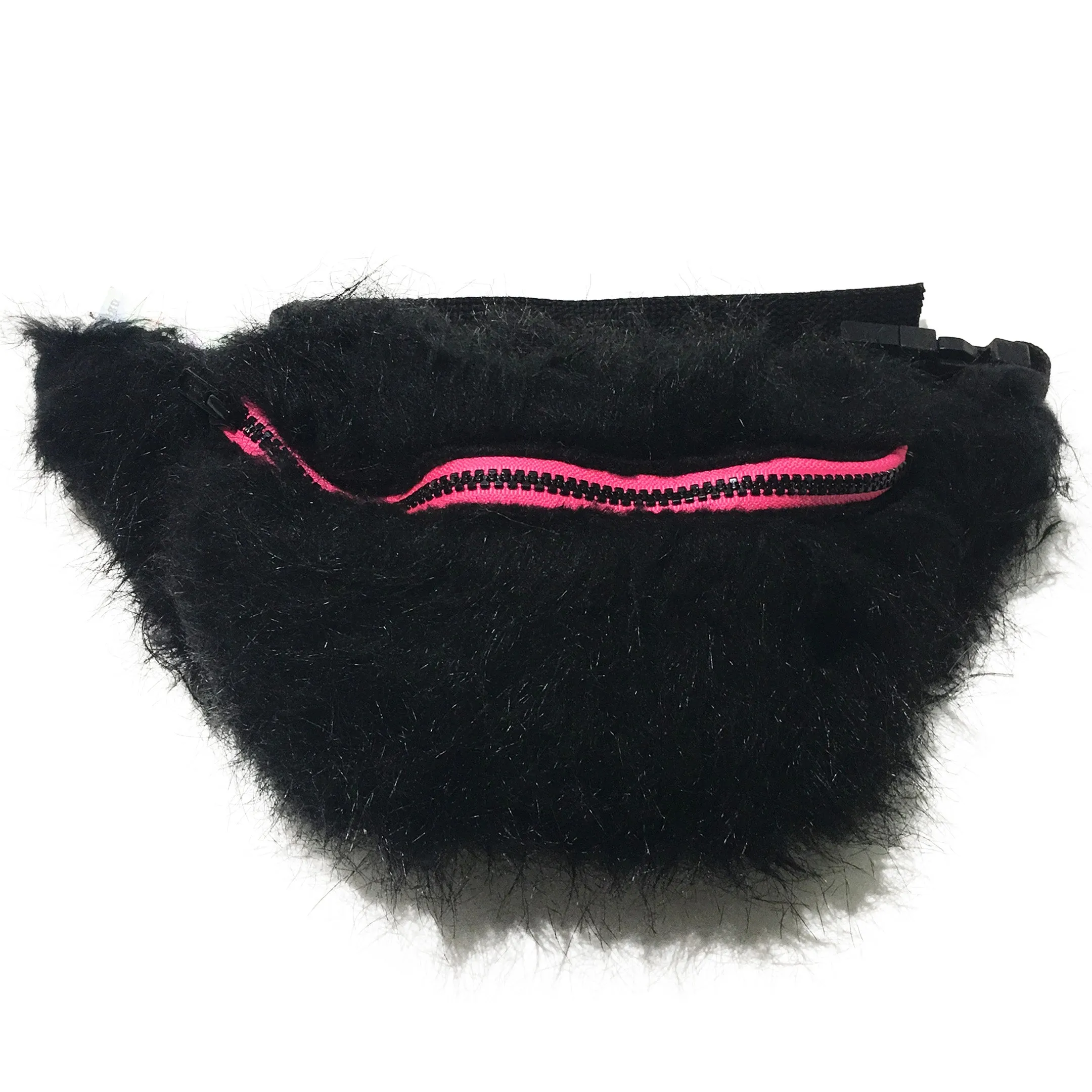 Black Faux Fur Fanny Pack