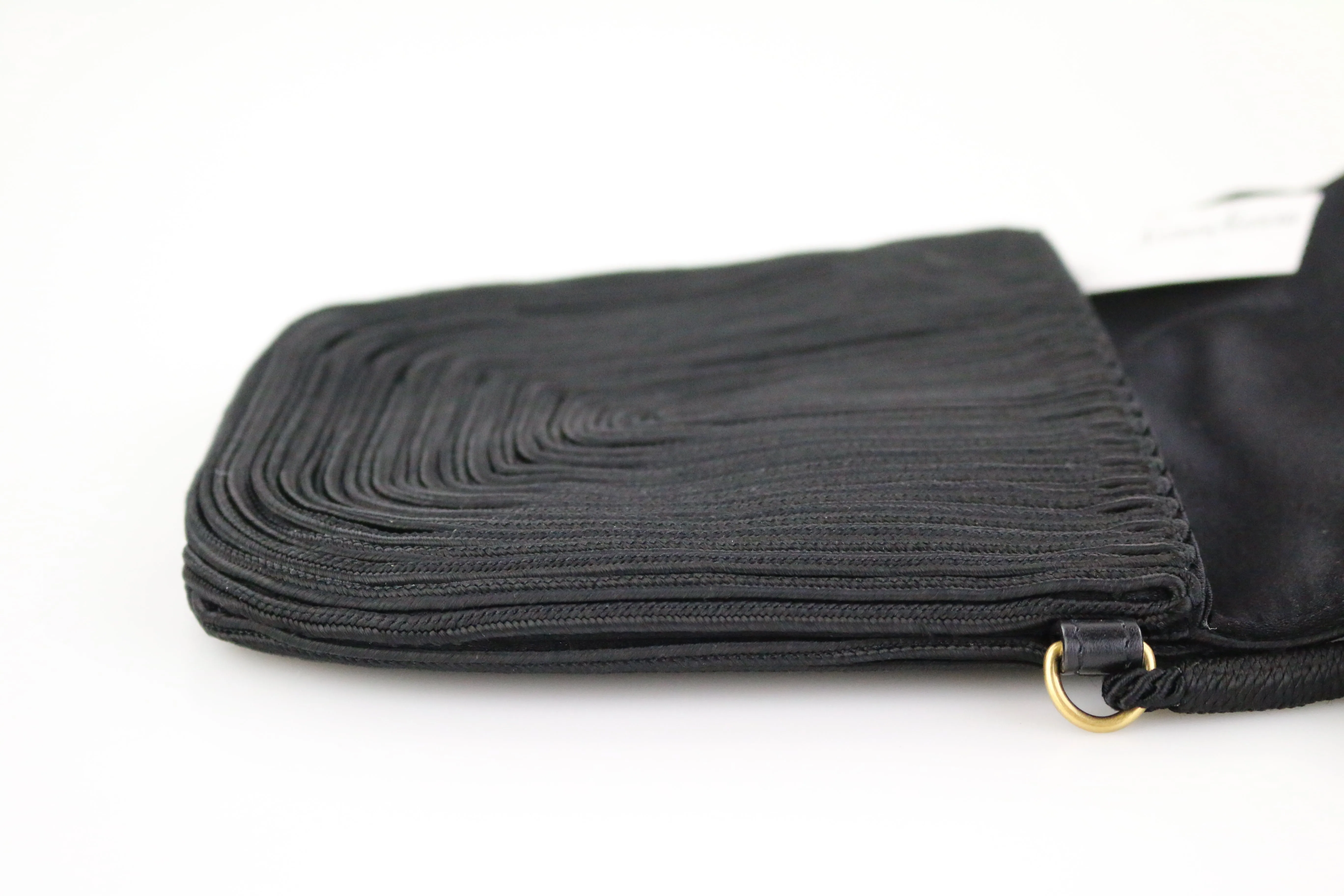 Black Woven Fringe Crossbody Bag