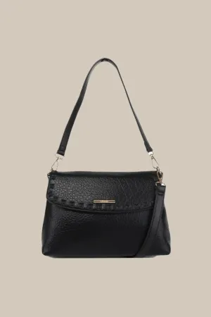 Black Wren Flap Over Crossbody Bag