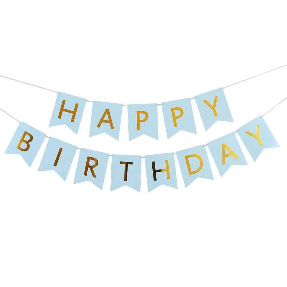 Blue & Gold Birthday Banner