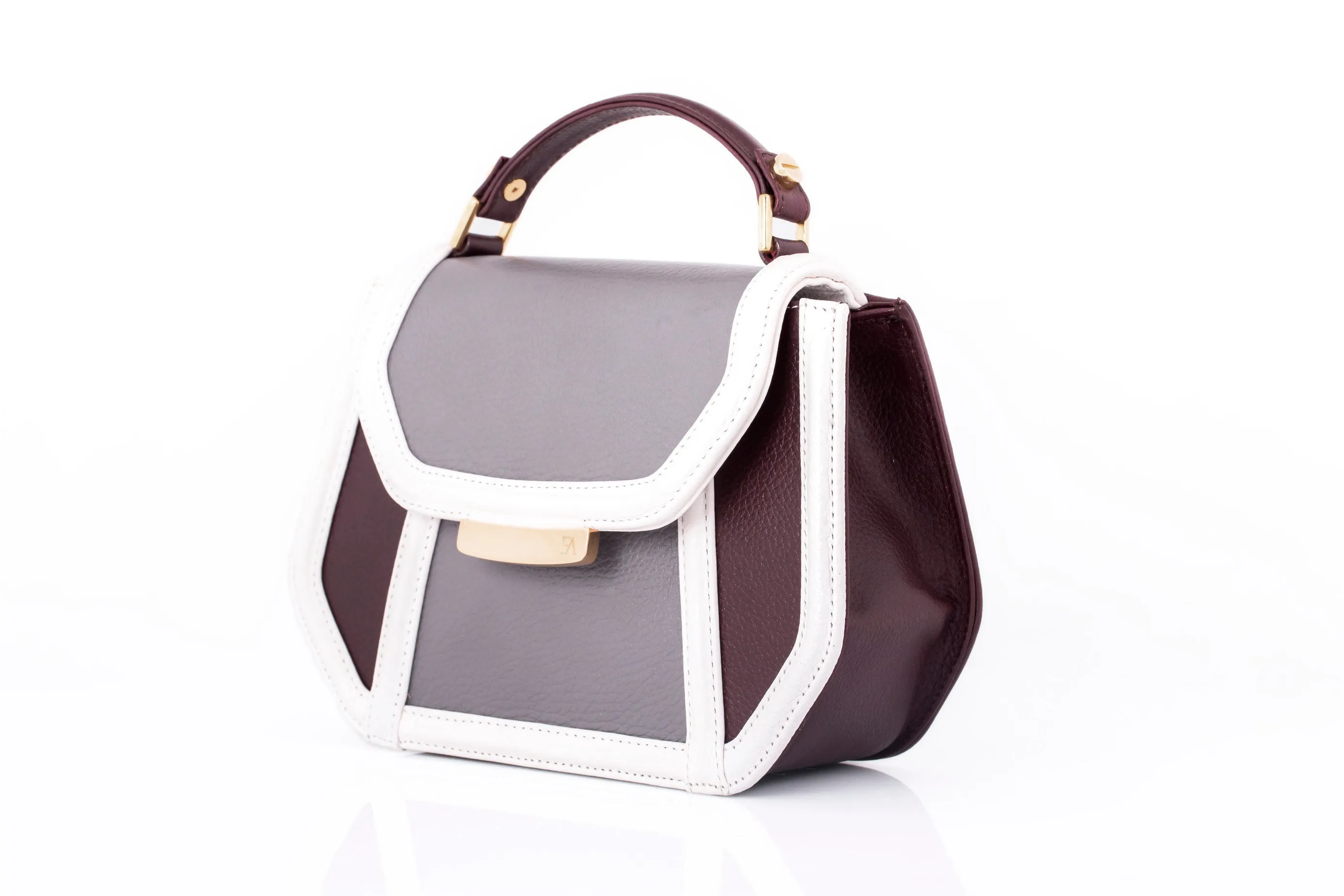 Bordeaux & Grey Mini Anabella Tote