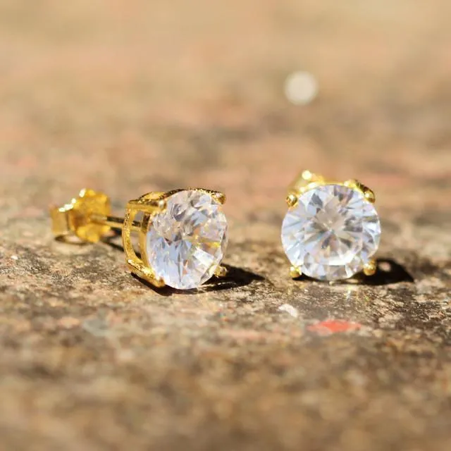 Brilliant-Cut Stud Earrings