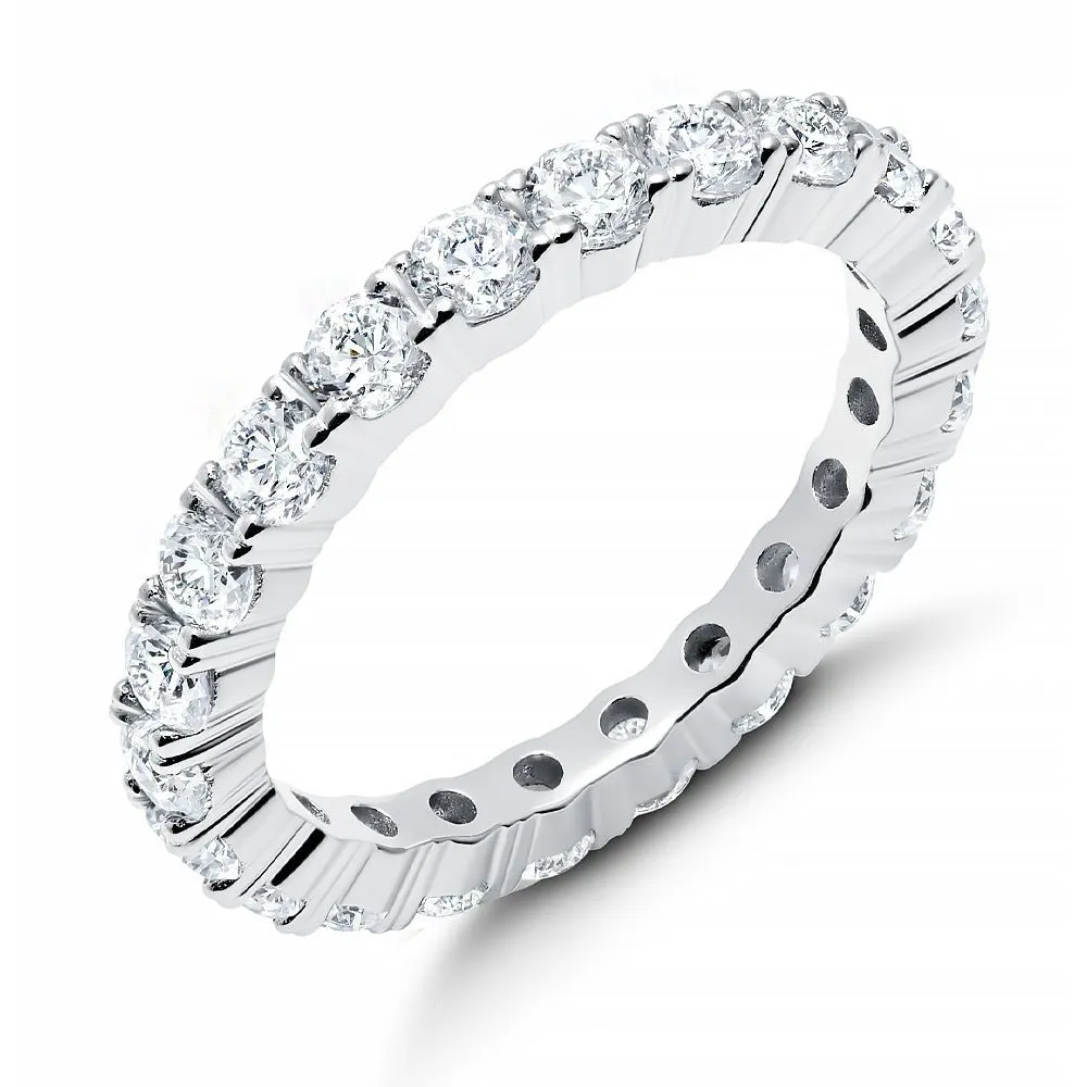 Brilliant Round Cut Eternity Band - 3 mm - Finished in Pure Platinum