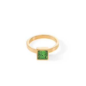 Brilliant Square big ring gold green