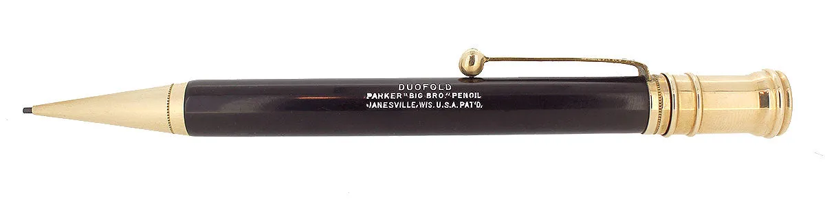 C1924 PARKER BLACK HARD RUBBER BIG BRO DUOFOLD SENIOR PENCIL RESTORED