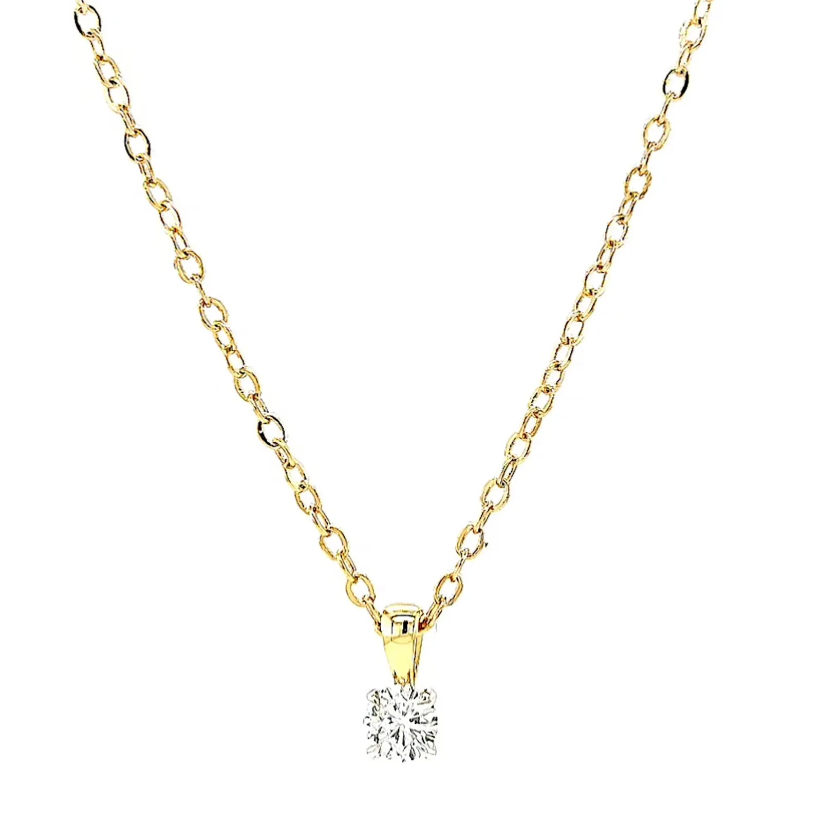 Celebration 9ct Yellow Gold Round Brilliant Cut 1/4 CARAT Lab Grown Diamond Pendant