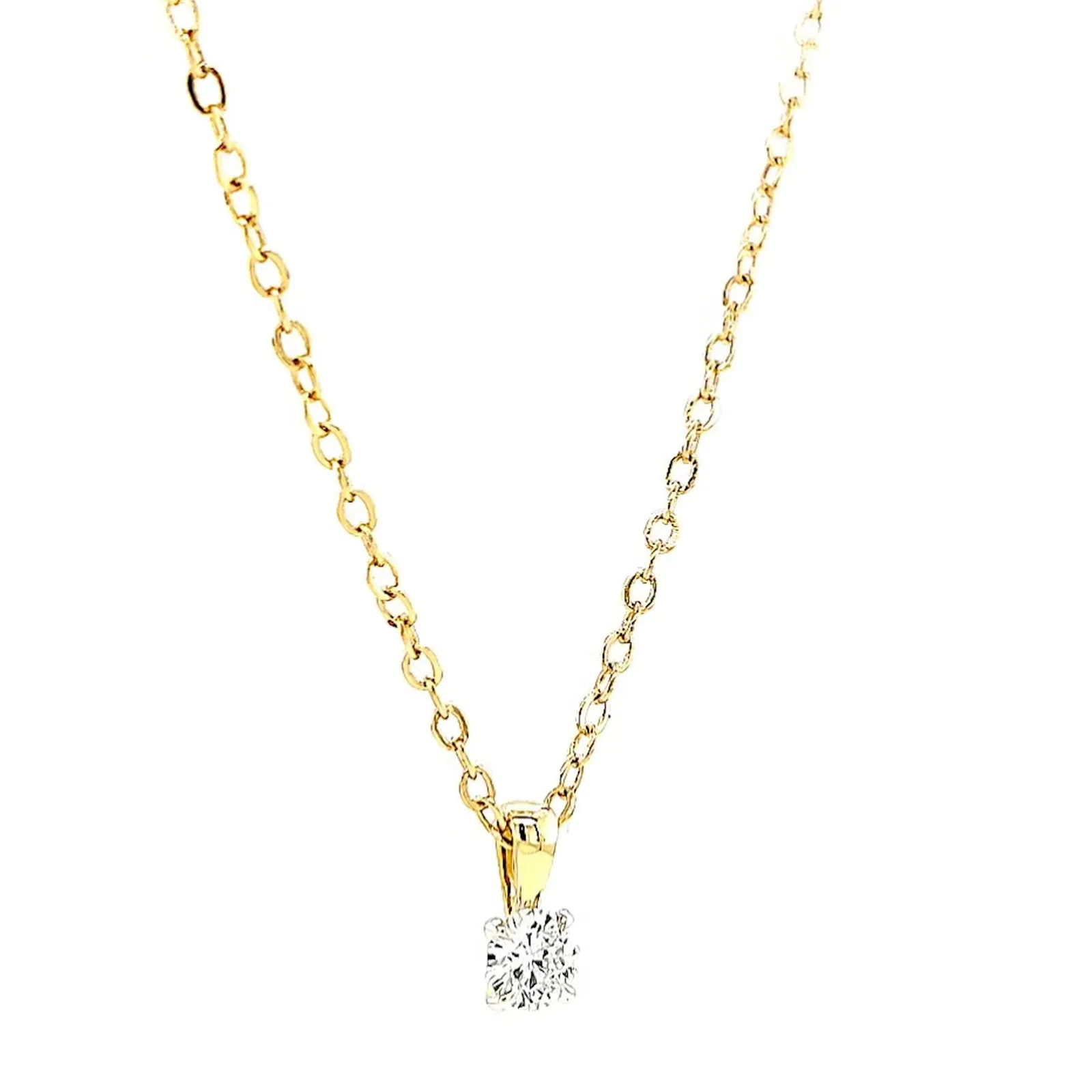 Celebration 9ct Yellow Gold Round Brilliant Cut 1/4 CARAT Lab Grown Diamond Pendant