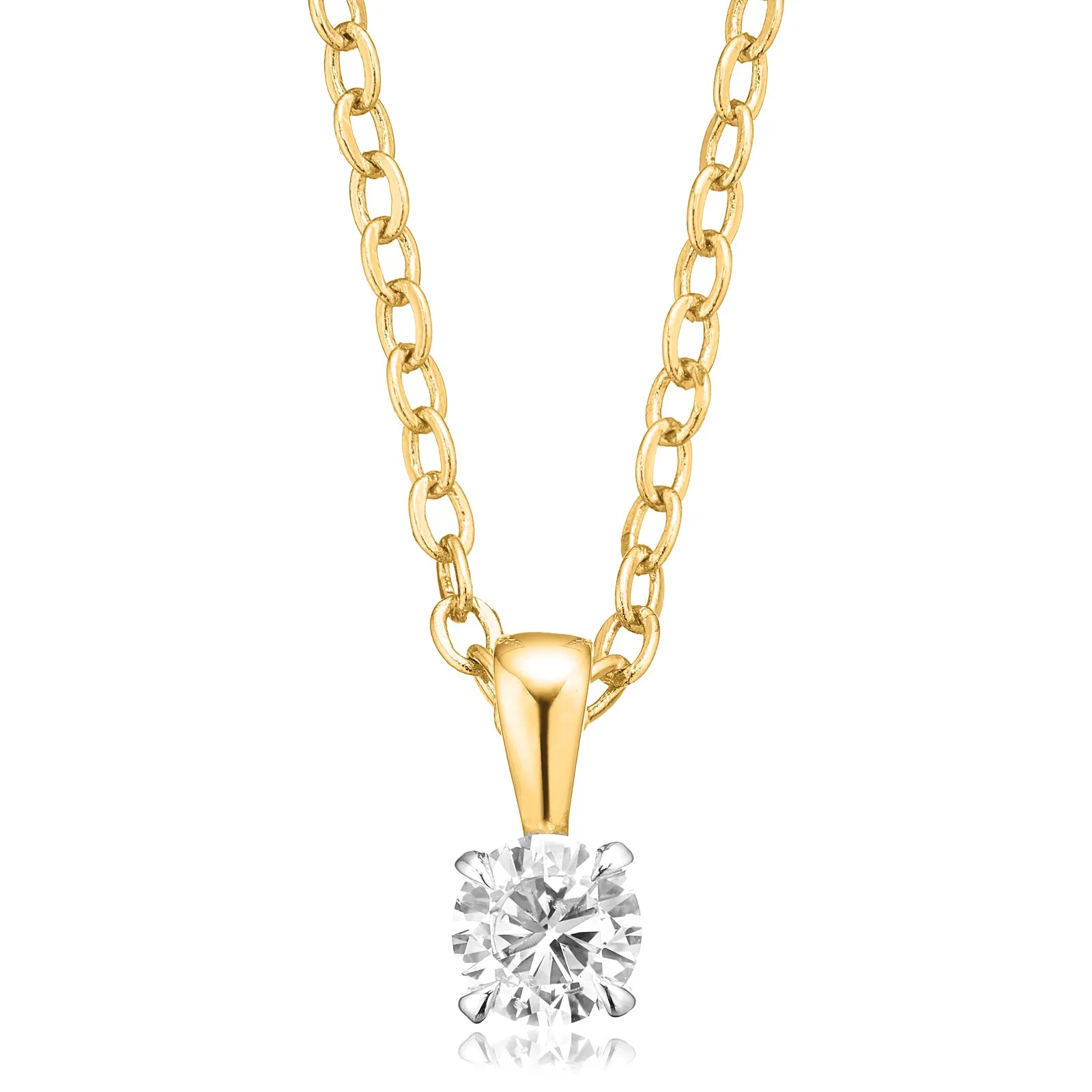 Celebration 9ct Yellow Gold Round Brilliant Cut 1/4 CARAT Lab Grown Diamond Pendant