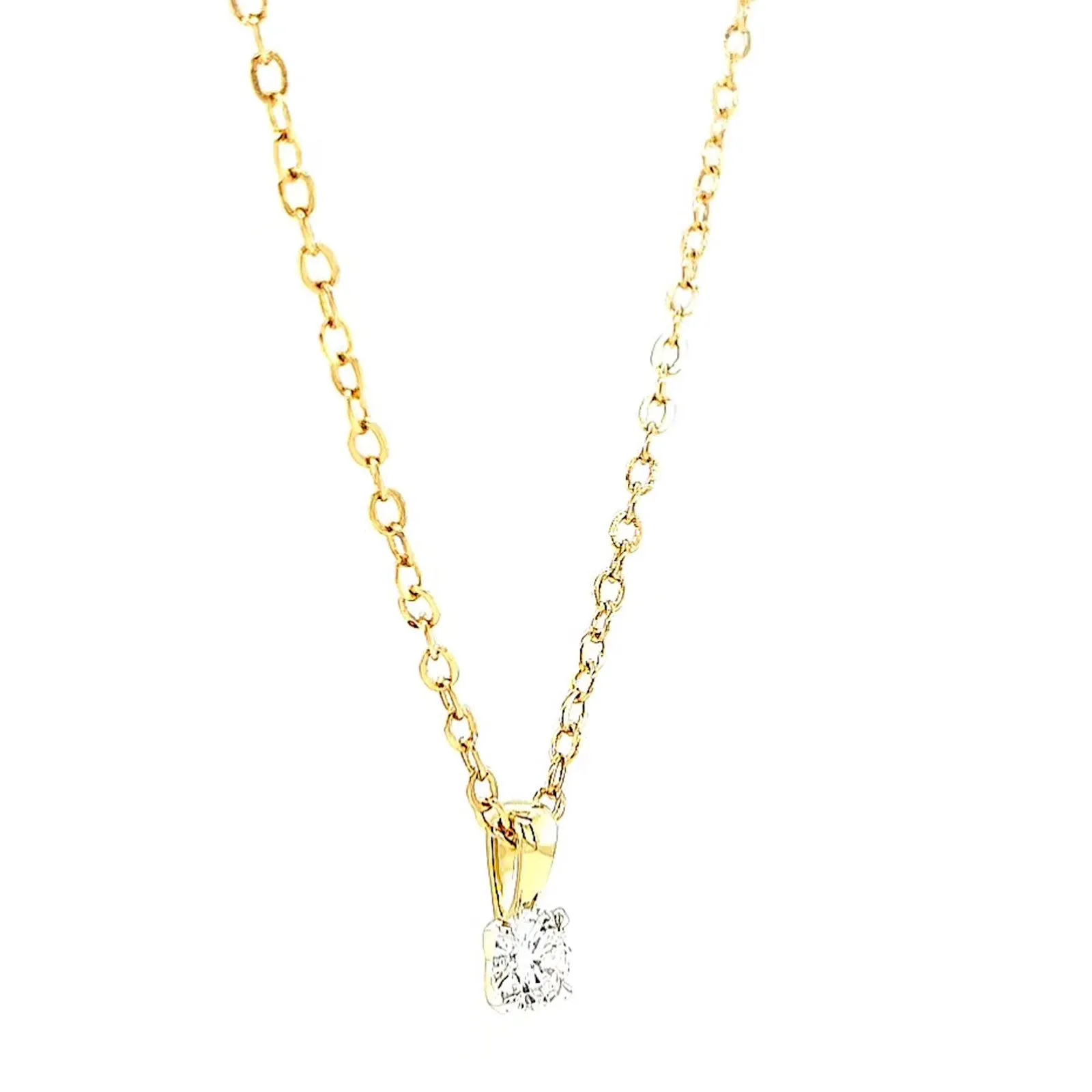 Celebration 9ct Yellow Gold Round Brilliant Cut 1/4 CARAT Lab Grown Diamond Pendant