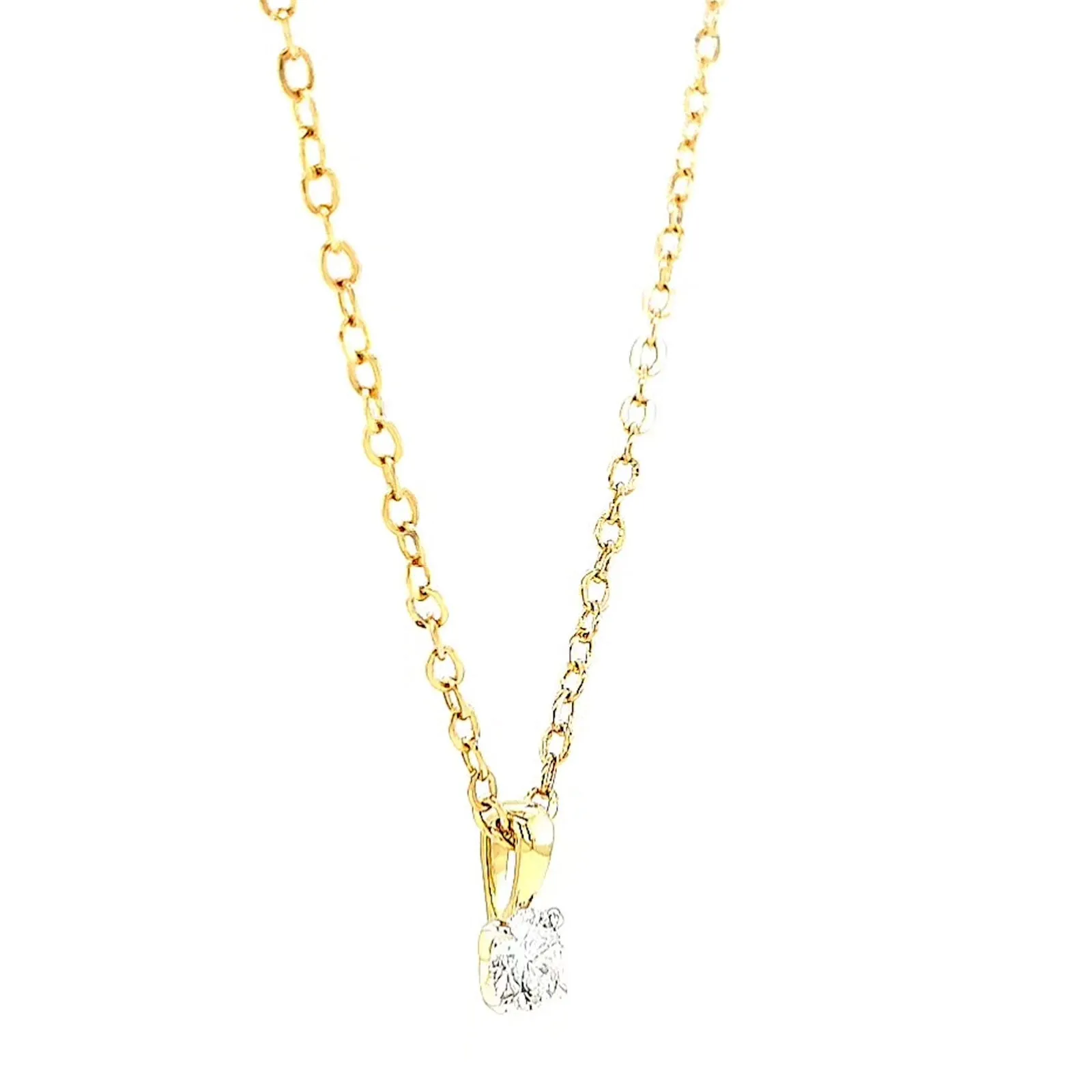 Celebration 9ct Yellow Gold Round Brilliant Cut 1/4 CARAT Lab Grown Diamond Pendant