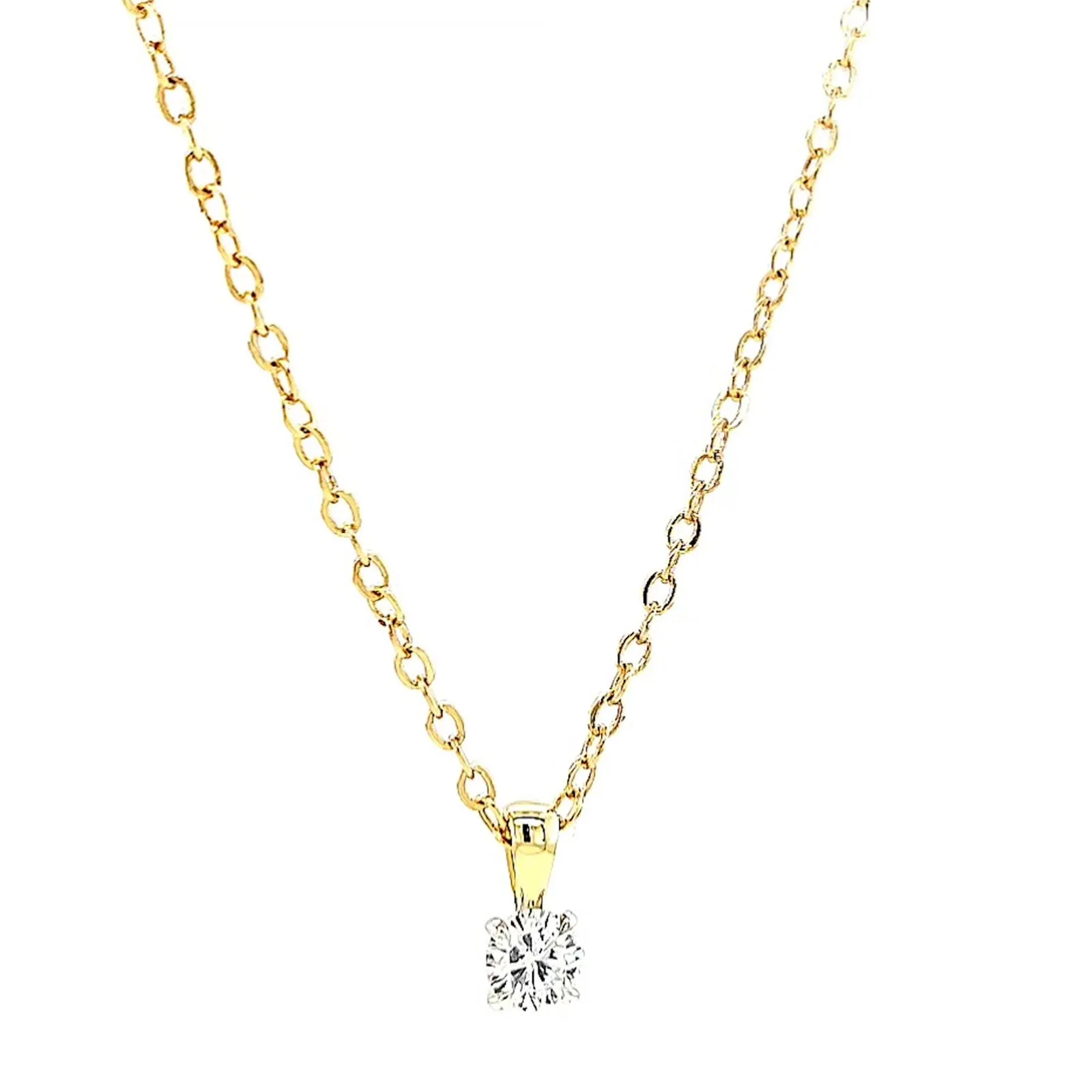 Celebration 9ct Yellow Gold Round Brilliant Cut 1/4 CARAT Lab Grown Diamond Pendant