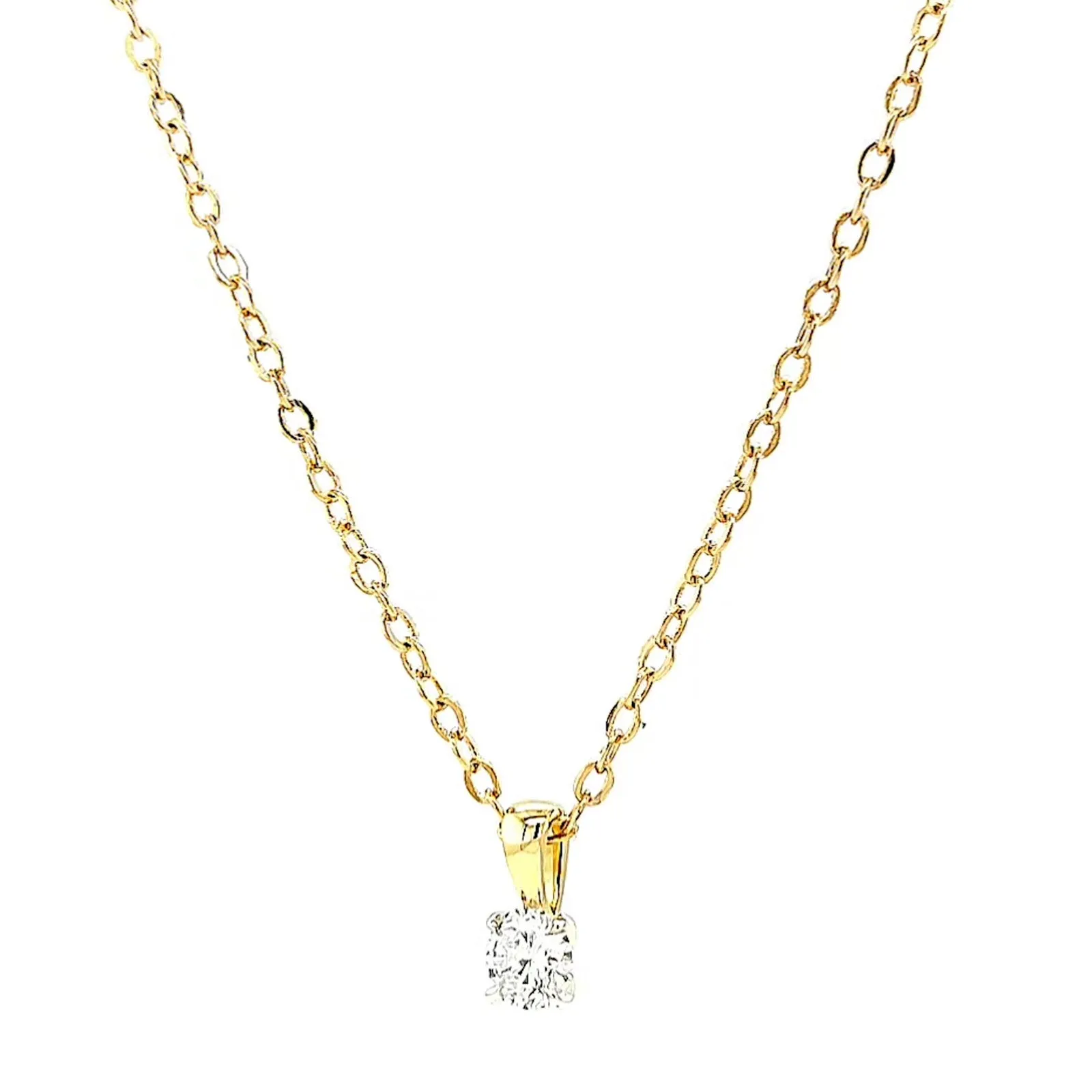 Celebration 9ct Yellow Gold Round Brilliant Cut 1/4 CARAT Lab Grown Diamond Pendant