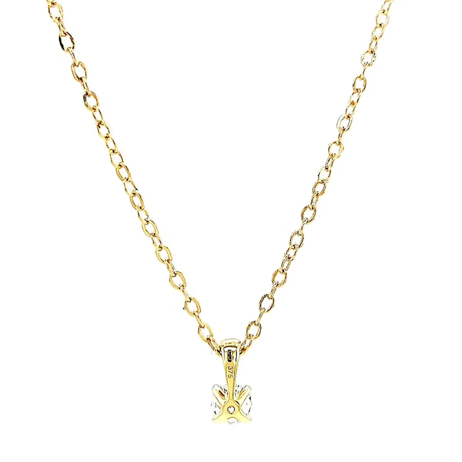 Celebration 9ct Yellow Gold Round Brilliant Cut 1/4 CARAT Lab Grown Diamond Pendant