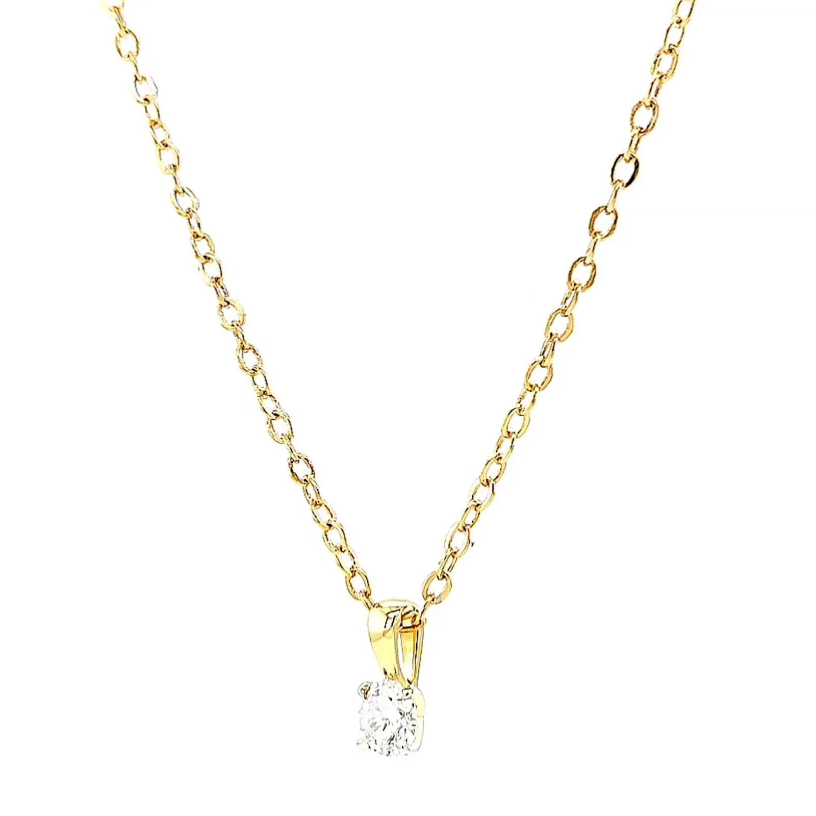 Celebration 9ct Yellow Gold Round Brilliant Cut 1/4 CARAT Lab Grown Diamond Pendant