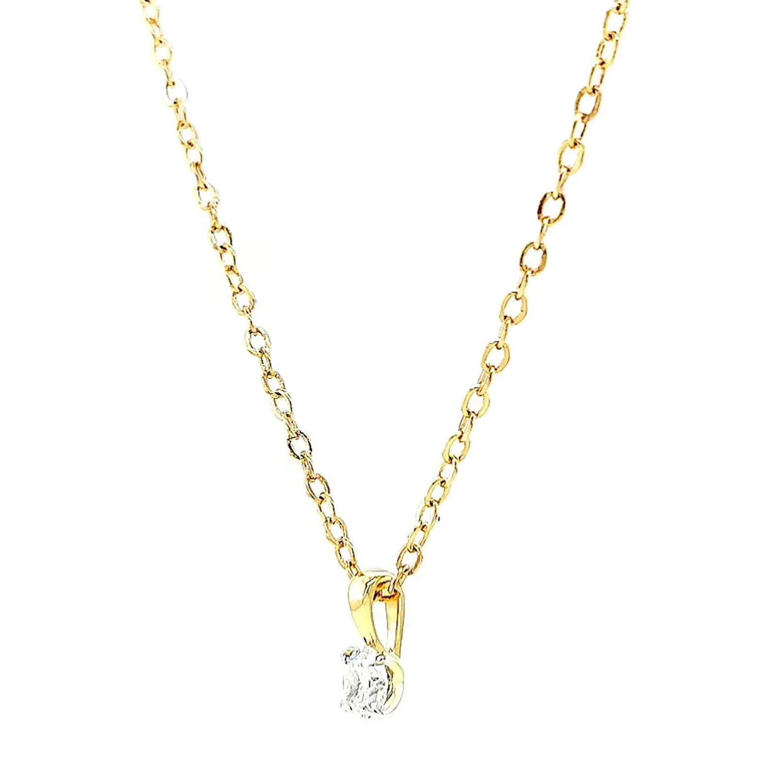 Celebration 9ct Yellow Gold Round Brilliant Cut 1/4 CARAT Lab Grown Diamond Pendant