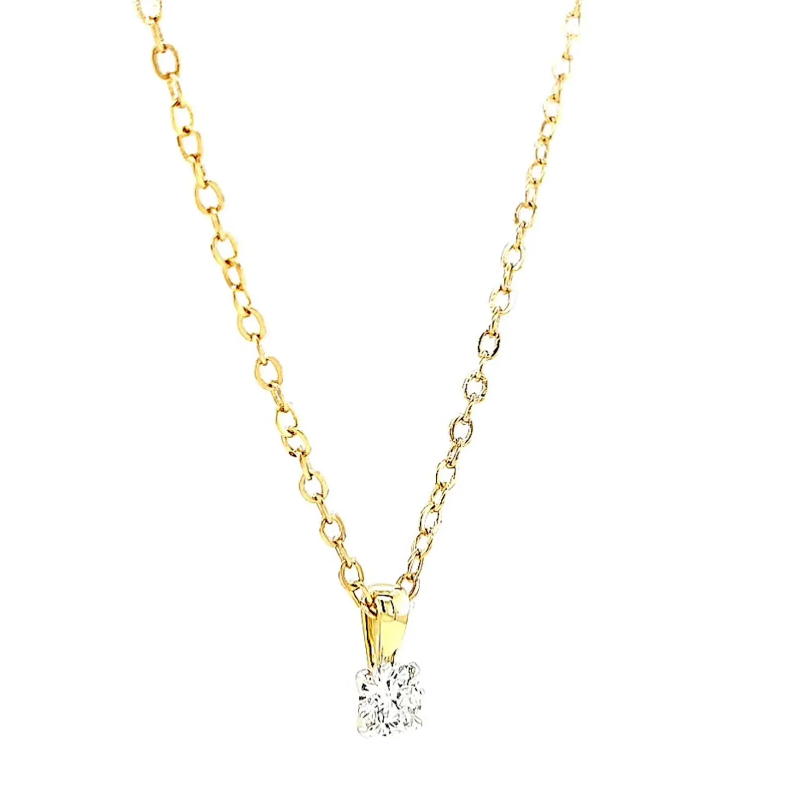 Celebration 9ct Yellow Gold Round Brilliant Cut 1/4 CARAT Lab Grown Diamond Pendant