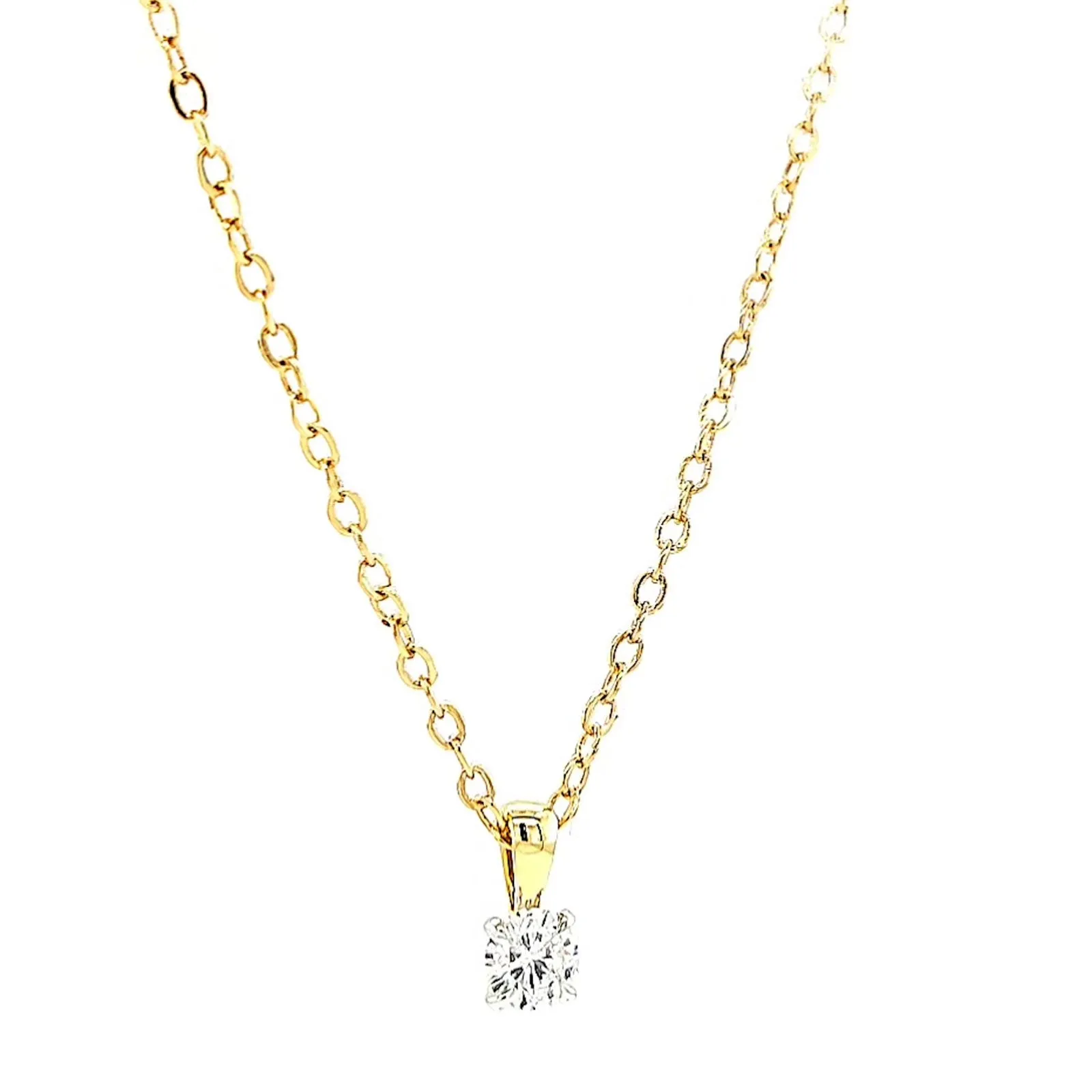 Celebration 9ct Yellow Gold Round Brilliant Cut 1/4 CARAT Lab Grown Diamond Pendant