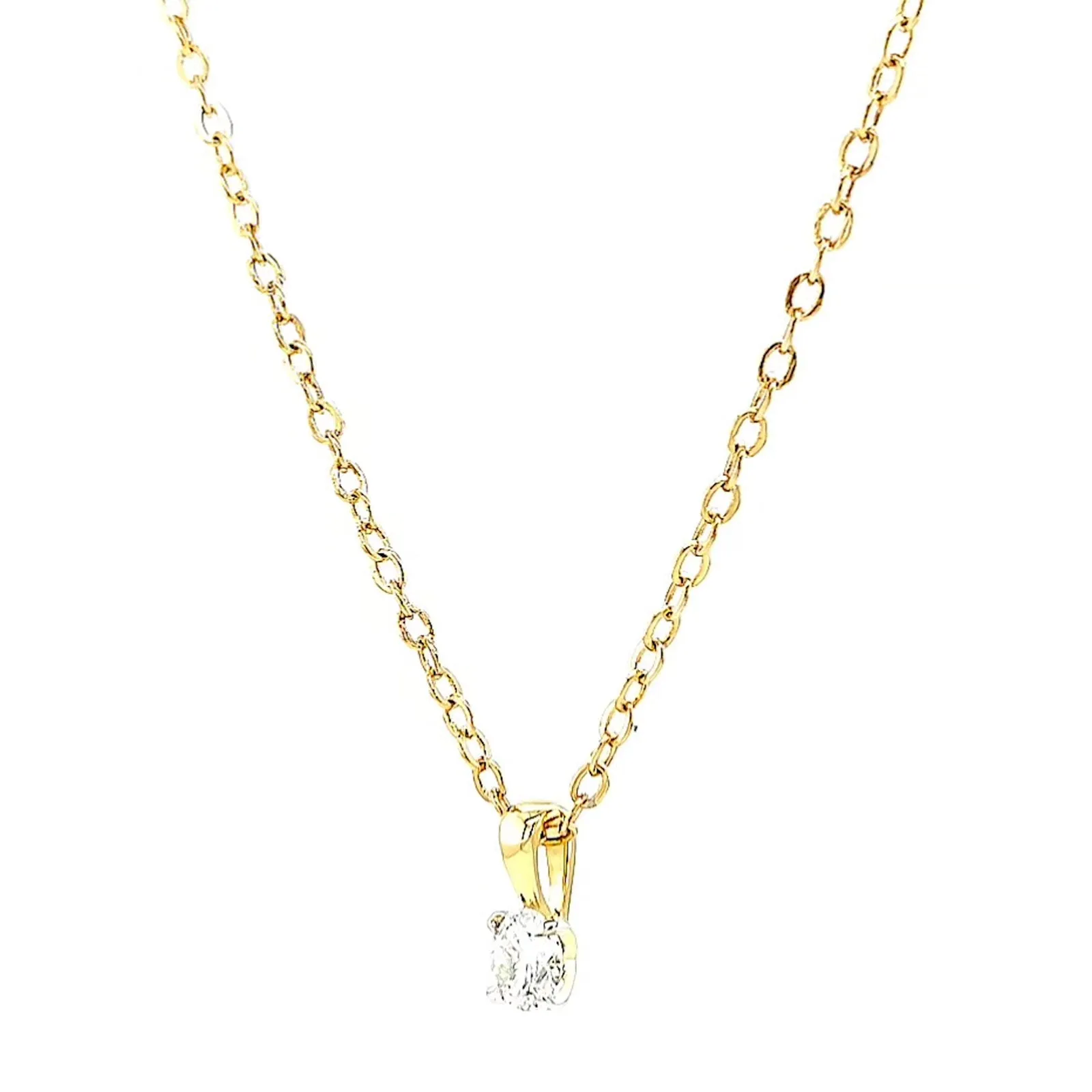 Celebration 9ct Yellow Gold Round Brilliant Cut 1/4 CARAT Lab Grown Diamond Pendant