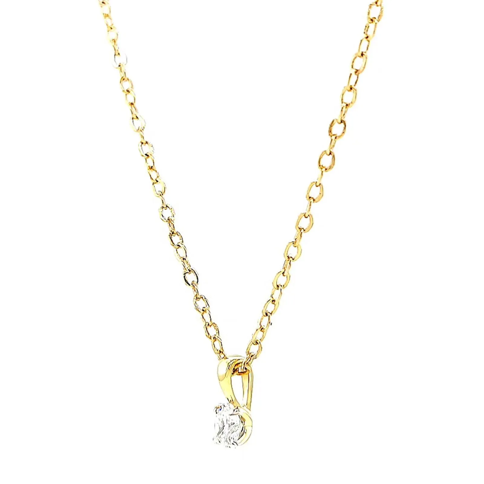 Celebration 9ct Yellow Gold Round Brilliant Cut 1/4 CARAT Lab Grown Diamond Pendant